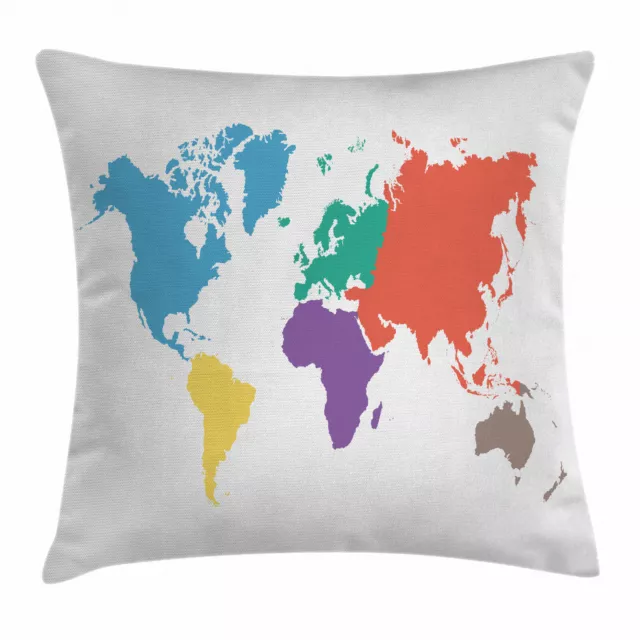 Carte Housse de Coussin Monde mondial Continents