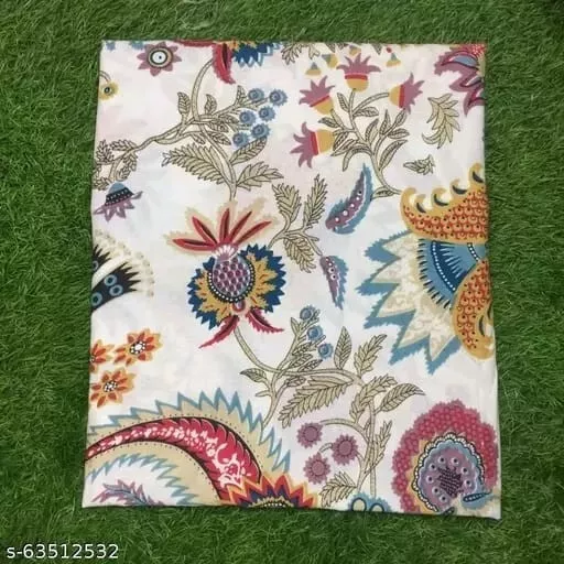 Yard 3 Blanc Paon Oiseau Coton Imprimé Indien Naturel Tissu Imprimé