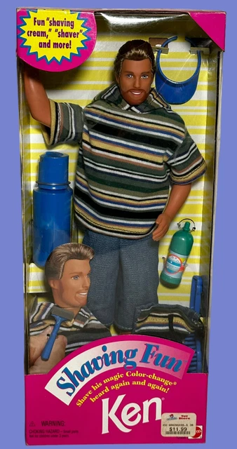 VINTAGE 1994 SHAVING Fun KEN Doll Color Changing Beard NRFB Mattel