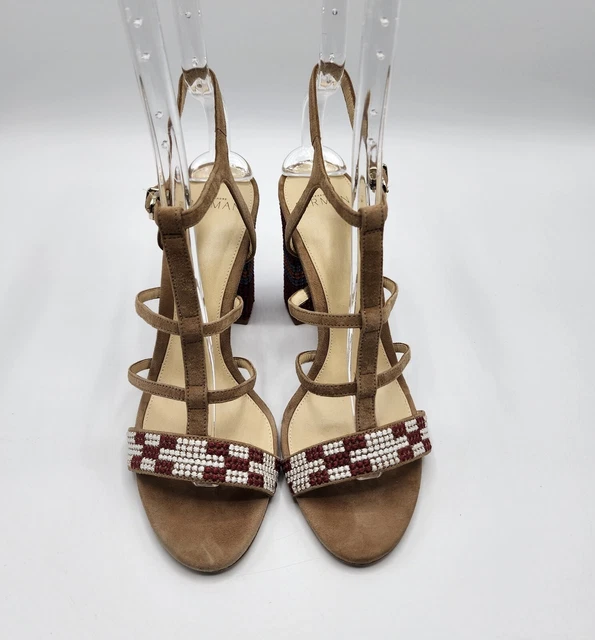 Alexandre BIRMAN Suede Woven Heel Strappy Sandal Sz 6 US / 37 EU Worn Twice
