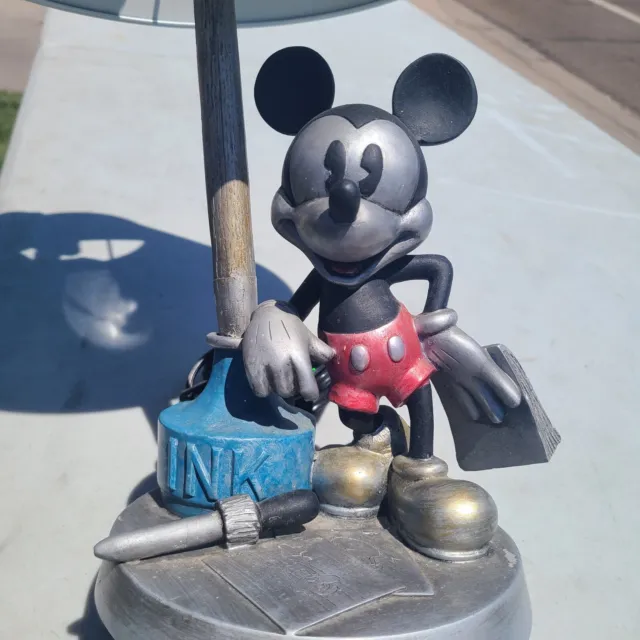Rare DISNEY 2002 HAMPTON BAY MICKEY MOUSE AT THE INK WELL TABLE LAMP Working 2