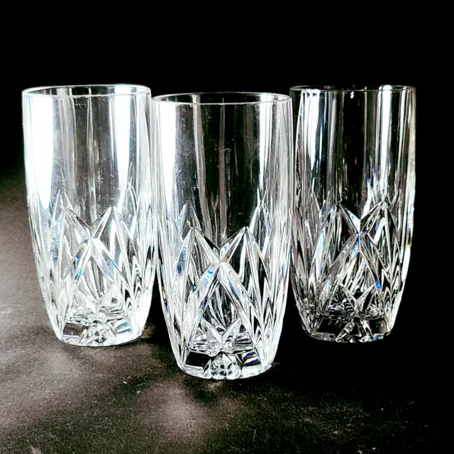 3 (Three) WATERFORD Marquis BROOKSIDE OVERSIZED 6" Highball Glasses - RETIRED