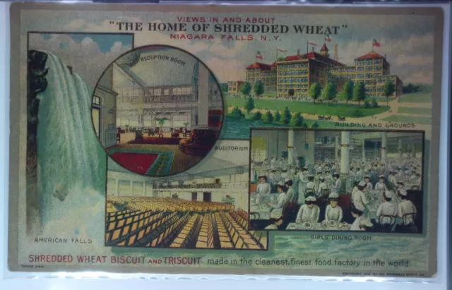 1912 Advertising Postcard Shredded Wheat Niagara Falls