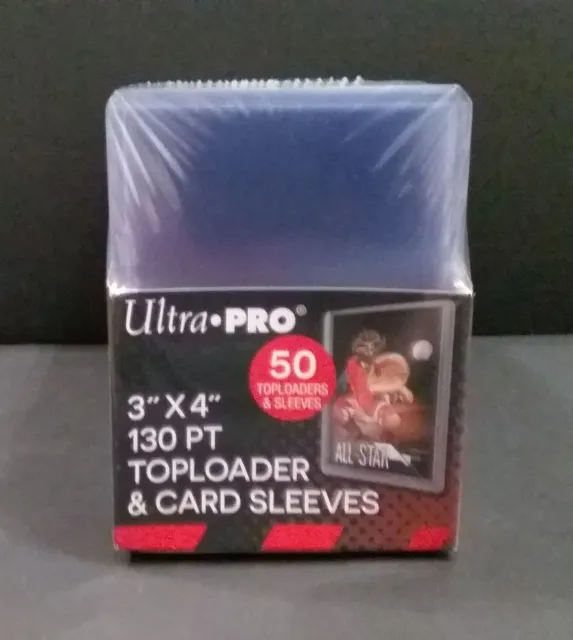 Ultra Pro 3X4 Super Thick Toploaders 130pt Point 1 Pack of 50 WITH SLEEVES