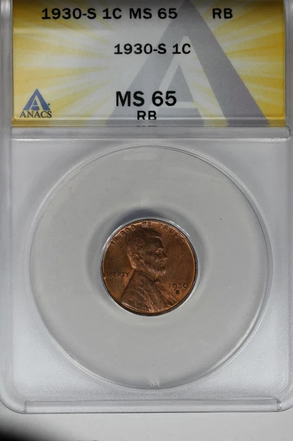 1930-S   .01   ANACS   MS 65 RB    Lincoln Head Cent, Lincoln One Cent