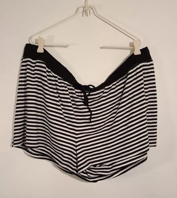 Joe Boxer Women  Short Size 3Xl  Black  white Striped NWT