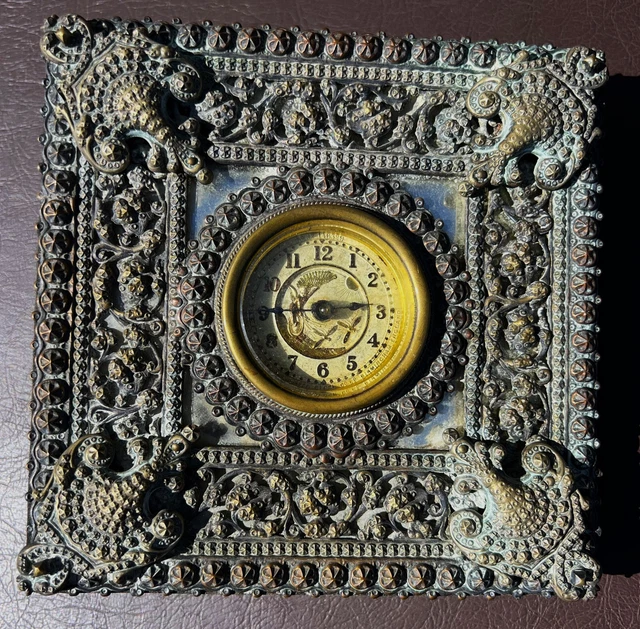 ANCIENNE PENDULETTE BRONZE british united clock birmingham england XIXe