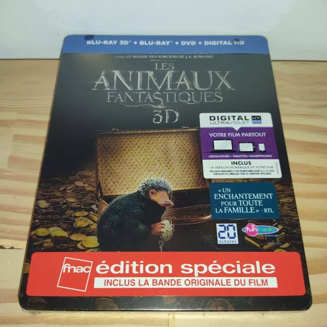 Les Animaux Fantastiques STEELBOOK 3D [Blu-Ray 3D + 2D + CD] - VF - NEUF