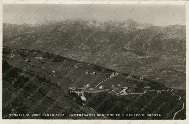 1934 VANEZZE Strada del Bondone e Gruppo di Brenta Trento Alta Cartolina