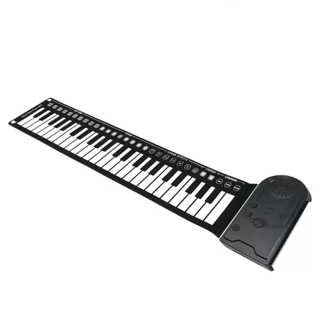 Electronic Roll Up Keyboard - Black & White 49 Keys Built In Tones Headphone Jac