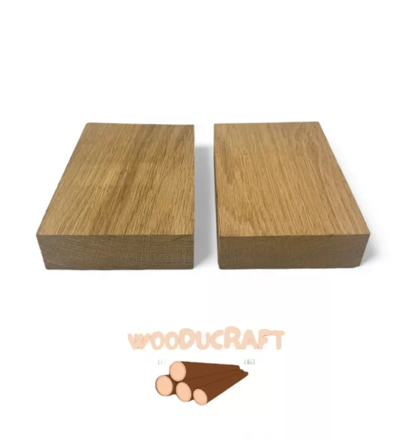 Oak Hardwood Timber Offcuts DIY Hobby Woodworking Craft 2x 162 X 110 X 37mm