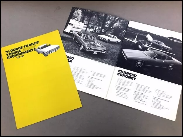 1971 Dodge Tow Trailer Car Brochure Guide - Charger Coronet Polara Monaco Van