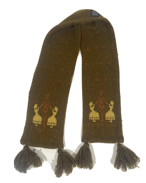 Cynthia Rowley Girls Scarf Knit Whimsical Tassels  Nordic Design Brown
