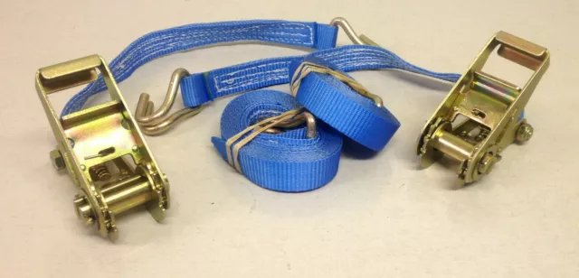 2x Ratchet Tie Down Straps Heavy Duty 1000KG 3m - 20m- Cargo Lashing - 25mm