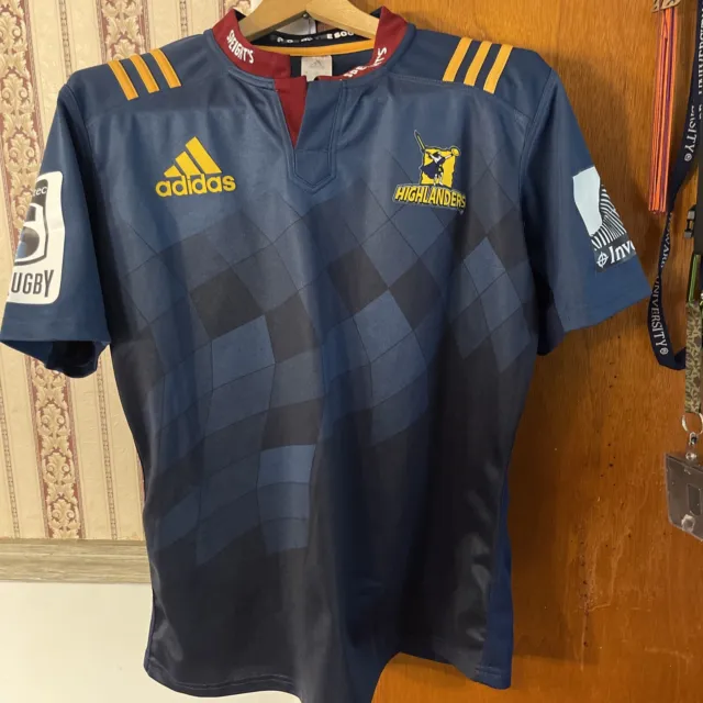 Adi Cotw Highlanders Super Rugby Away Jersey by Adidas | XL | blue/navy Blue/Maroon