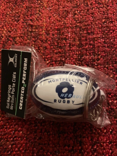 Cadeau Supporter Rugby Porte-clés Gilbert Ballon Rugby Montpellier MHR – Accessoire Fan Top 14, Fabriqué En France Ballon Rugby Miniature