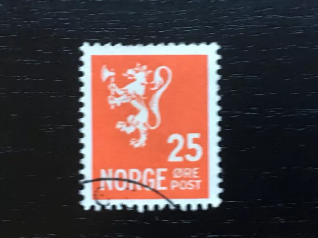 Norway Norge 1946 Lion National Coat Of Arms 25 Ore Post Orange Red - Used