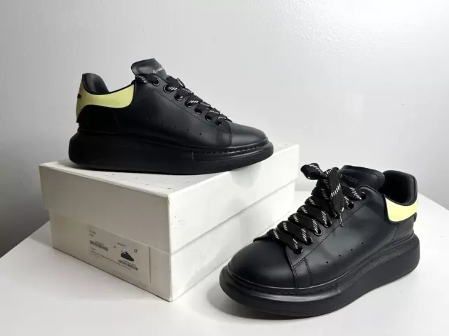 Alexander McQueen Black Neon Yellow 553680 WHGP7 Women's EU 40 / US 10 Sneakers