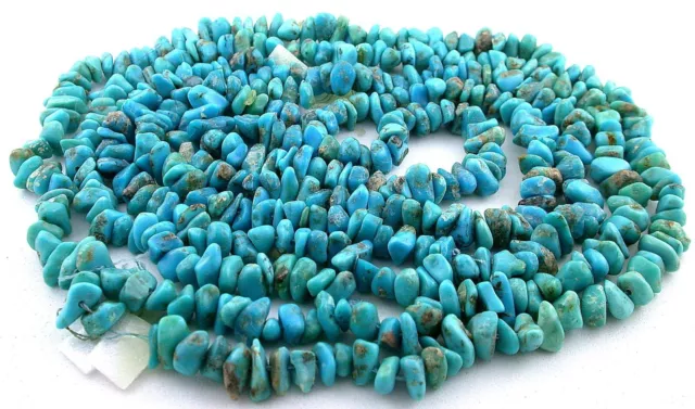 4 Sonoran Baby Blue Natural Turquoise Nugget Chip Gemstone Bead 15 Inch Strands