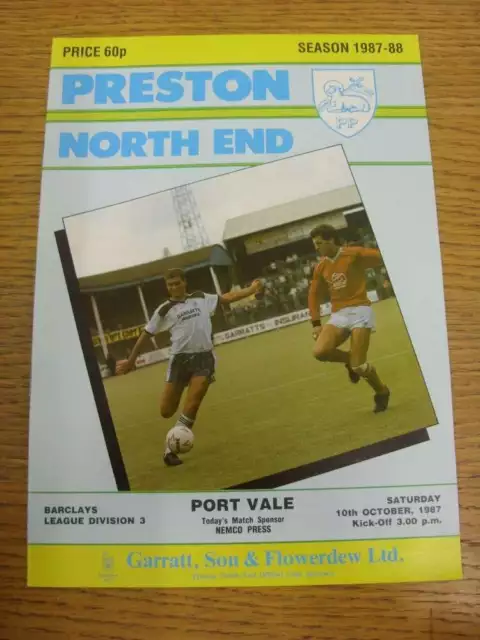 10/10/1987 Preston North End v Port Vale  (Team Changes). If this item has any f