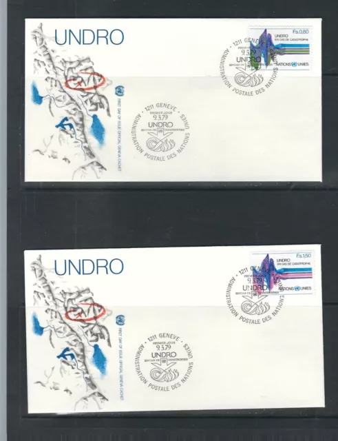 United Nationsa Geneva SC # 82-83 UN Disaster Relief Coordinator  FDC. UNPA