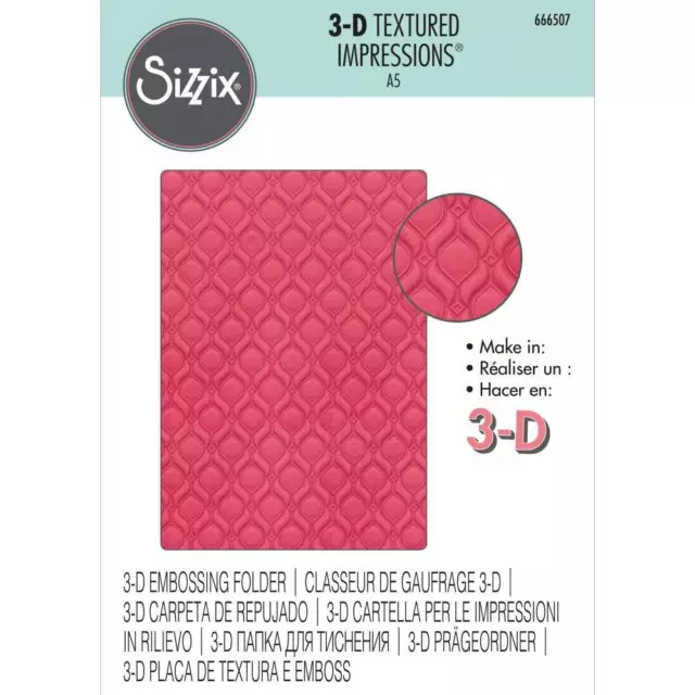 Sizzix Ornate Repeat 3D Textured Impressions A5 Embossing Folder  1pc