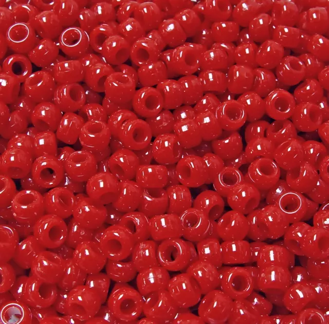 Opaque Red 9x6mm Pony Beads 500pc. Made in the USA Jolly Store crafts beading