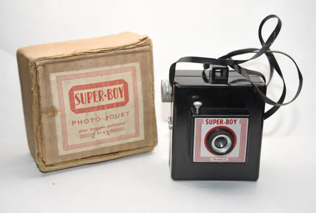 appareil photo FEX INDO SUPER-BOY bakelite 127 film dans boite d'origine
