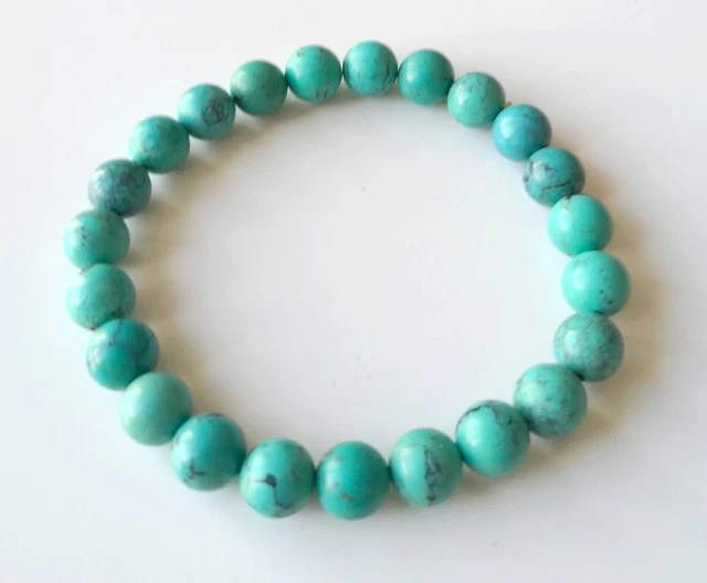 BRACELET FLEX VINTAGE 70s 80s en turquoise naturelle et métal chromé EUR 69,00 - FR