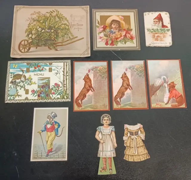 Interesting Job Lot Victorian 1880's Ephemera Trade Cards Scraps Advertising