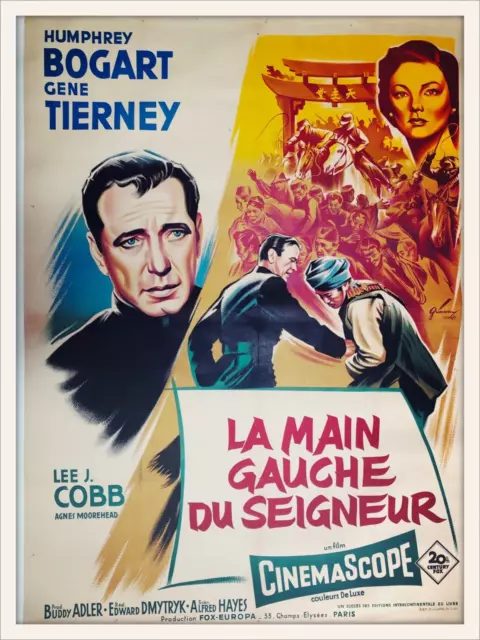 affiche Original ENTOILEE du film LA MAIN GAUCHE DU SEIGNEUR 1955  120x160 cm