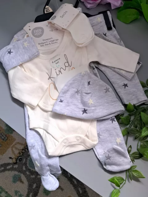 Baby Boy Girl Unisex Newborn Bnwt F&f Supersoft 6 Piece Set