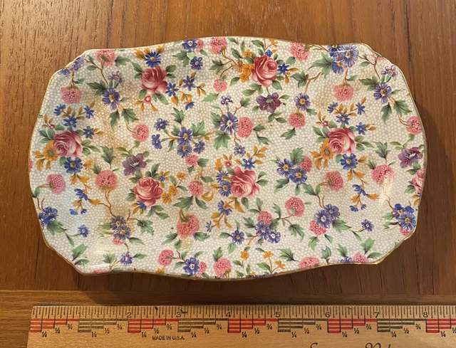 Royal Winton Grimwades  OLD COTTAGE CHINTZ TRAY 5” x 8”  VTG ANTIQUE🌸