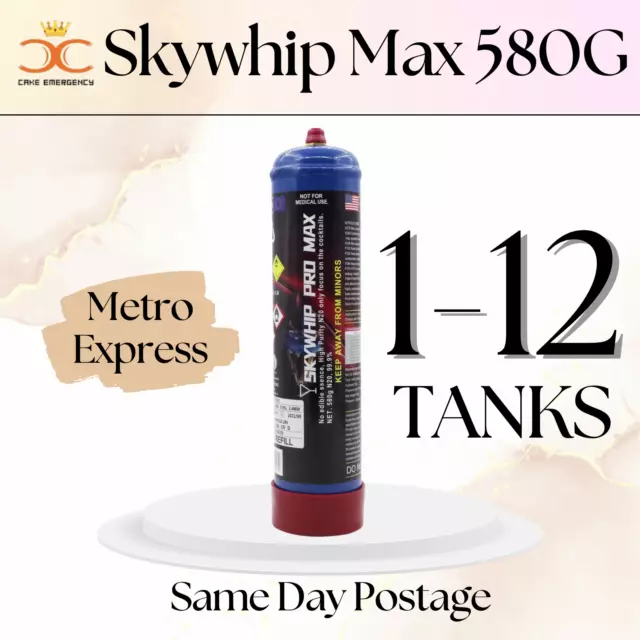Same Day Postage Free Shipping Skywhip Max Whipped Cream Chargers 580G Pure Gas