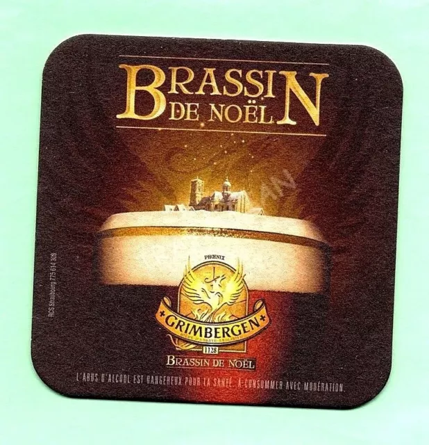 ANCIEN SOUS-BOCK  GRIMBERGEN BRASSIN DE NOËL coaster beermat bierdeckel