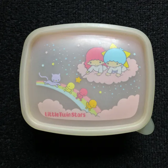 Vintage Sanrio 1976 Little Twin Stars Trinket Box - Plastic Container