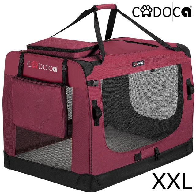 B-Ware Tiertransportbox XXL dunkelrot Transport Box Tier Haustier Hund Katze
