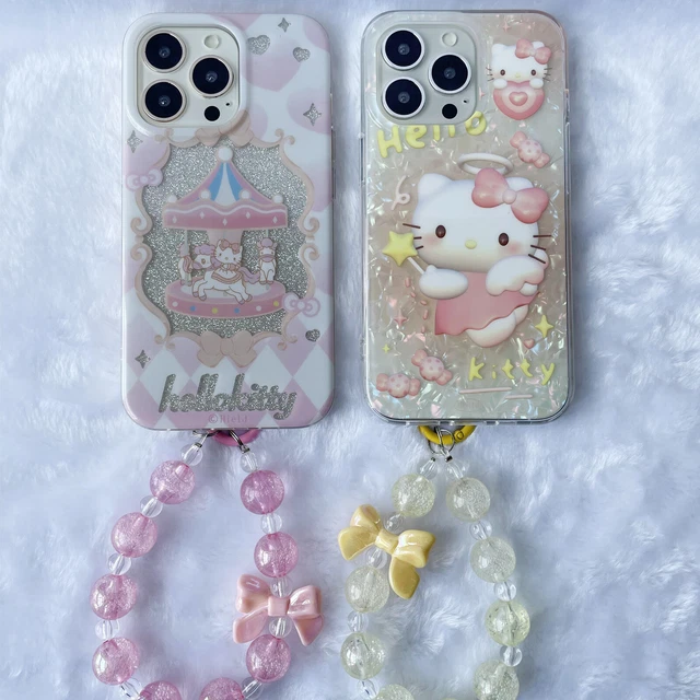 Cute Cartoon Case for iPhone 14 13 12 11 Pro Max Back Cover with DIY Lanyard