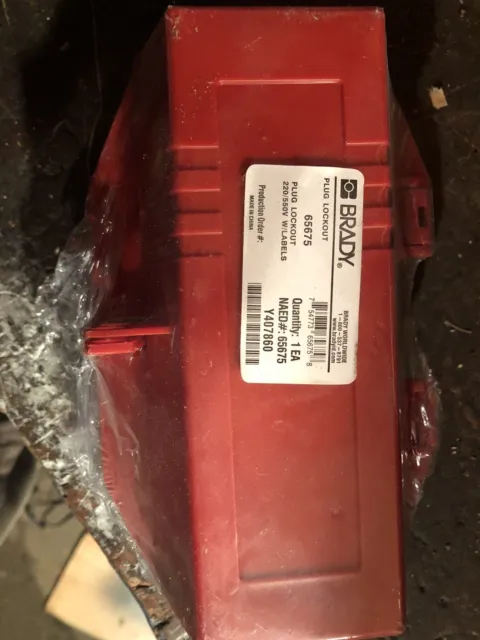 Brady 65675 Red Plug Lock-Out Cover 3 1/4x7x1/2x3 1/4" ! WOW !
