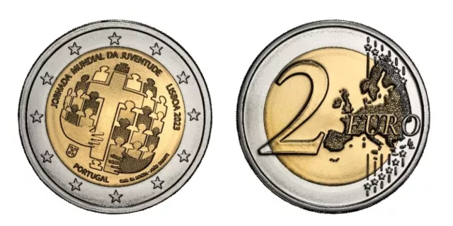 2 Euros Commémorative Portugal Journee Jeunesse 2023 UNC