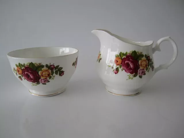 Sheltonian English Bone China Milk Jug & Sugar Bowl Roses Collectible