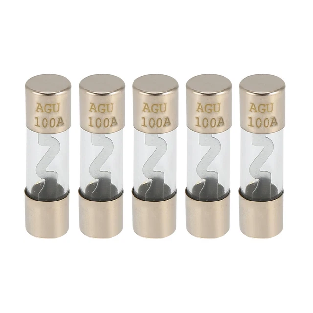 5 pcs 100A AGU fusible Tube verre fusible fusible d'alimentation pour voiture