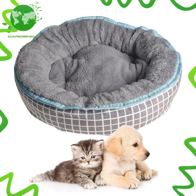 Cozy Donut Plush Pet Dog Cat Bed Fluffy Soft Warm Calming Bed Sleeping Kennel US