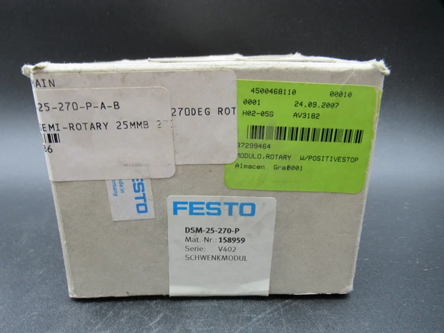 Festo DSM-25-270-P / DSM-25-270-P-A-B 158959 547578 Semi-Rotary Actuator 25MMB