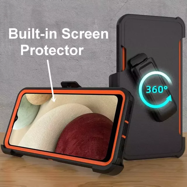 360 Hülle Voll Hybrid Stoßfest Kombo Handy Cover mit Gürtelholster Clip Samsung 3