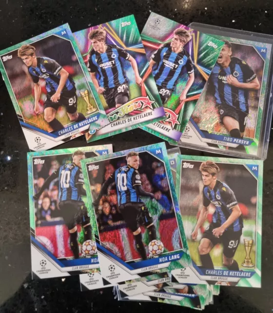 2022 Topps Uefa Champions League Jade Tiger Club Brugge Job Lot Approx 20+ Cards