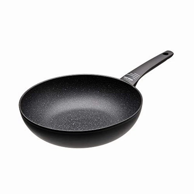 (TG. 28 cm) Moneta Yes! Wok 1 Manico, 28 cm, Artech Stone Ultra, Nero - NUOVO