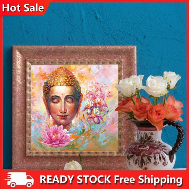 Kit pittura ad olio di Buddha e fiori fai da te pittura acrilica artigianato senza cornice