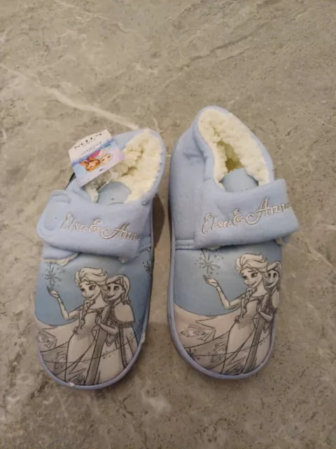 M&S Kids' Disney Frozen Slippers Hard Bottoms Infant Size 9 EU 27