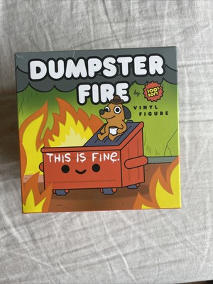 this is fine dumpster fire vinyl figure